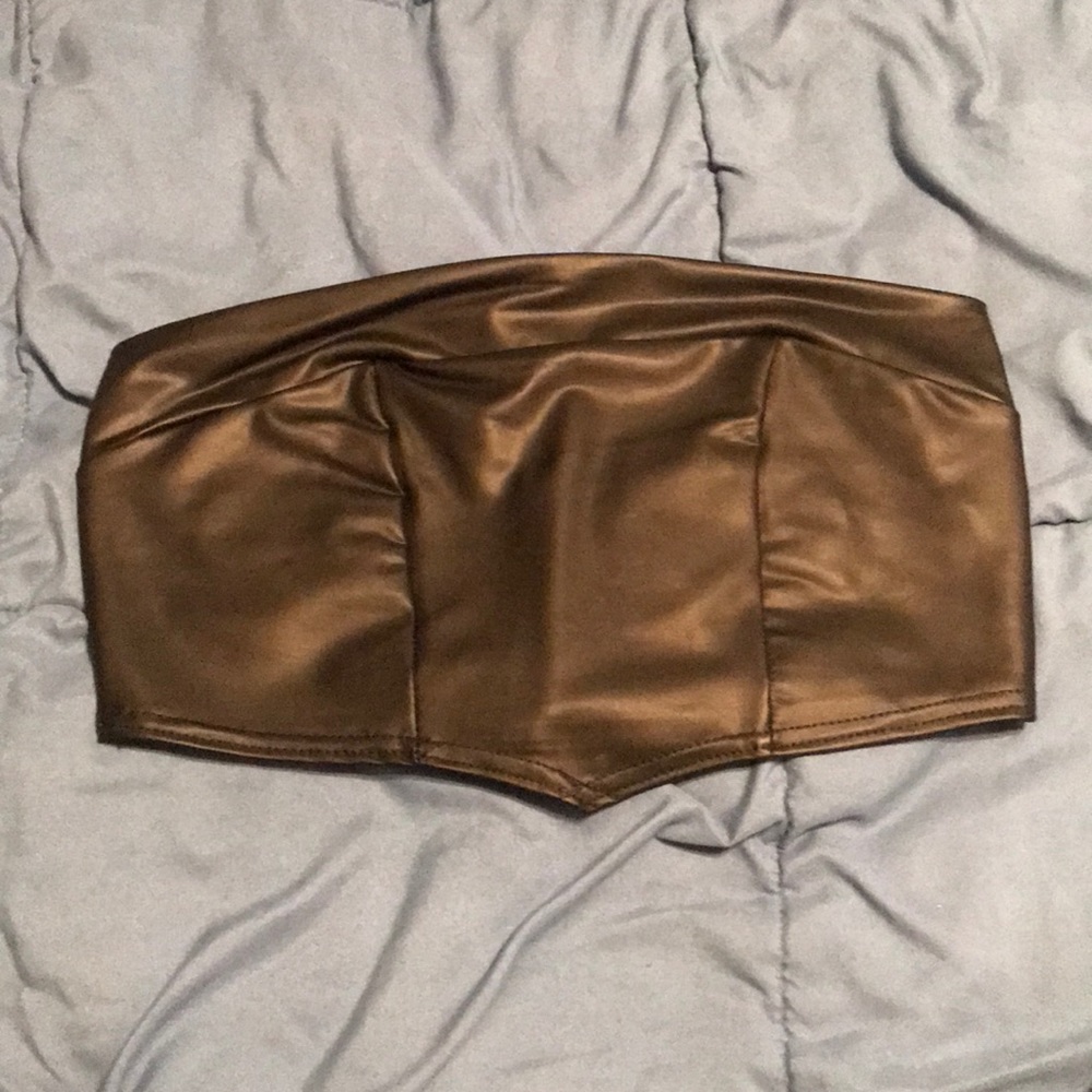 leather crop top
